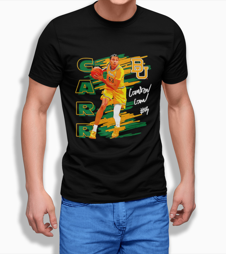 CARR Baylor Basketball Player BU Number 4 Collage T-Shirt
