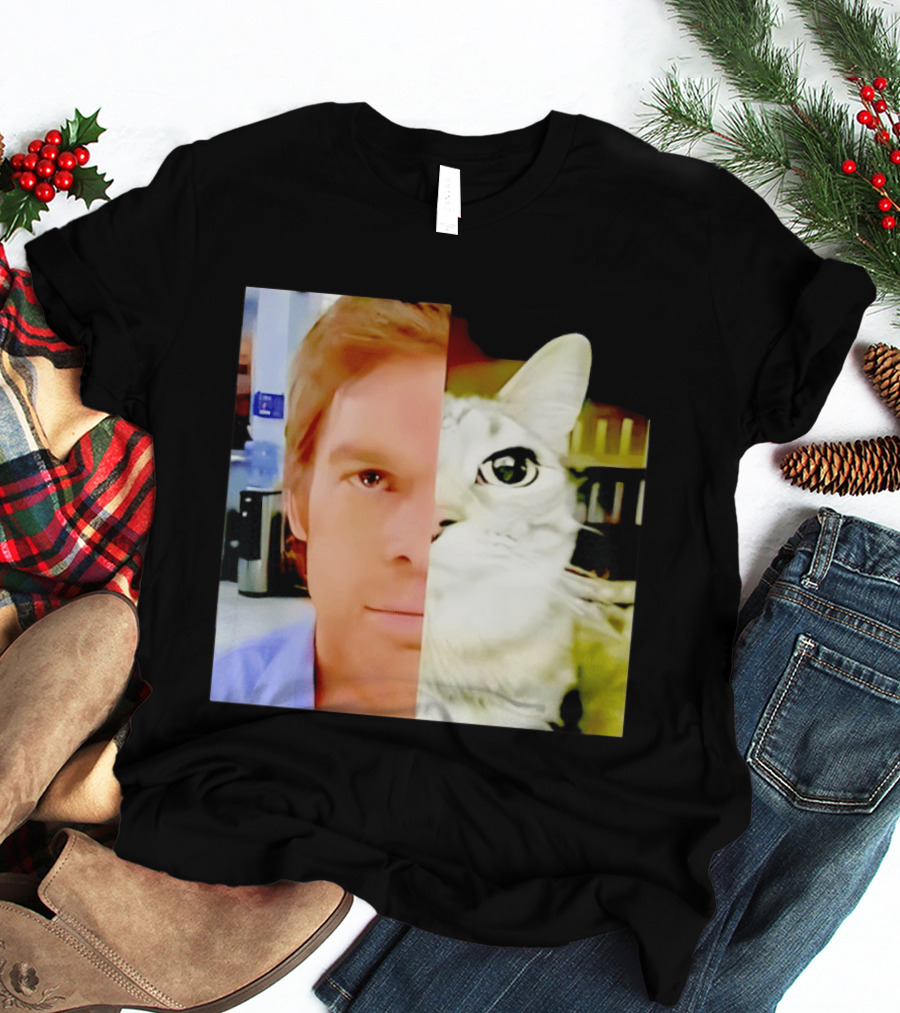 Dexter Morgan Cat Mashup Face Fusion T-Shirt