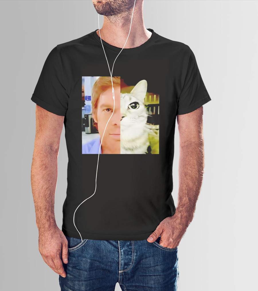 Dexter Morgan Cat Mashup Face Fusion T-Shirt