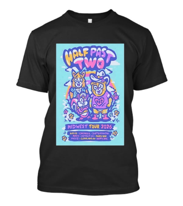 Half Past Two Midwest Tour 2026 Chicago Detroit Cleveland Dates T-Shirt