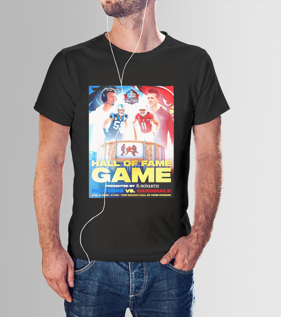 Hall Of Fame Game August 6 2026 Panthers Vs Cardinals Tom Benson Hall Of Fame Stadium T-Shirt