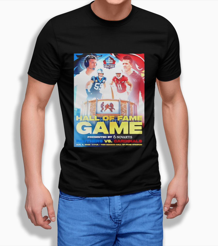 Hall Of Fame Game August 6 2026 Panthers Vs Cardinals Tom Benson Hall Of Fame Stadium T-Shirt