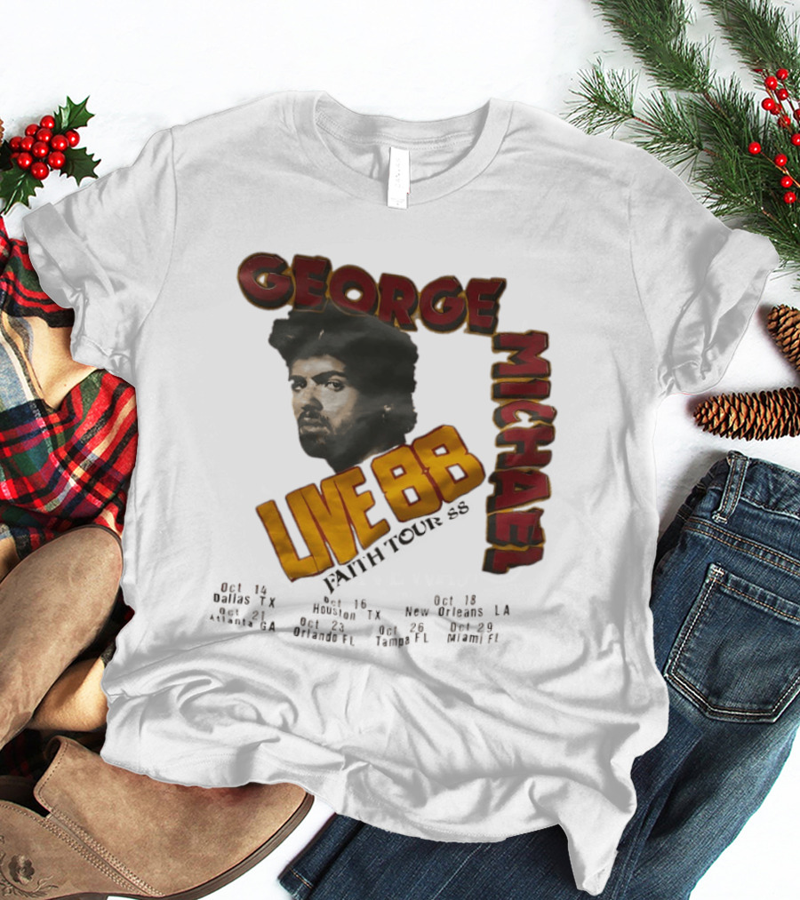 George Michael Live 88 Faith Tour 1988 Wembley Birmingham Glasgow Paris Dortmund Rotterdam T-Shirt
