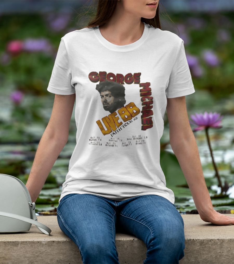 George Michael Live 88 Faith Tour 1988 Wembley Birmingham Glasgow Paris Dortmund Rotterdam T-Shirt