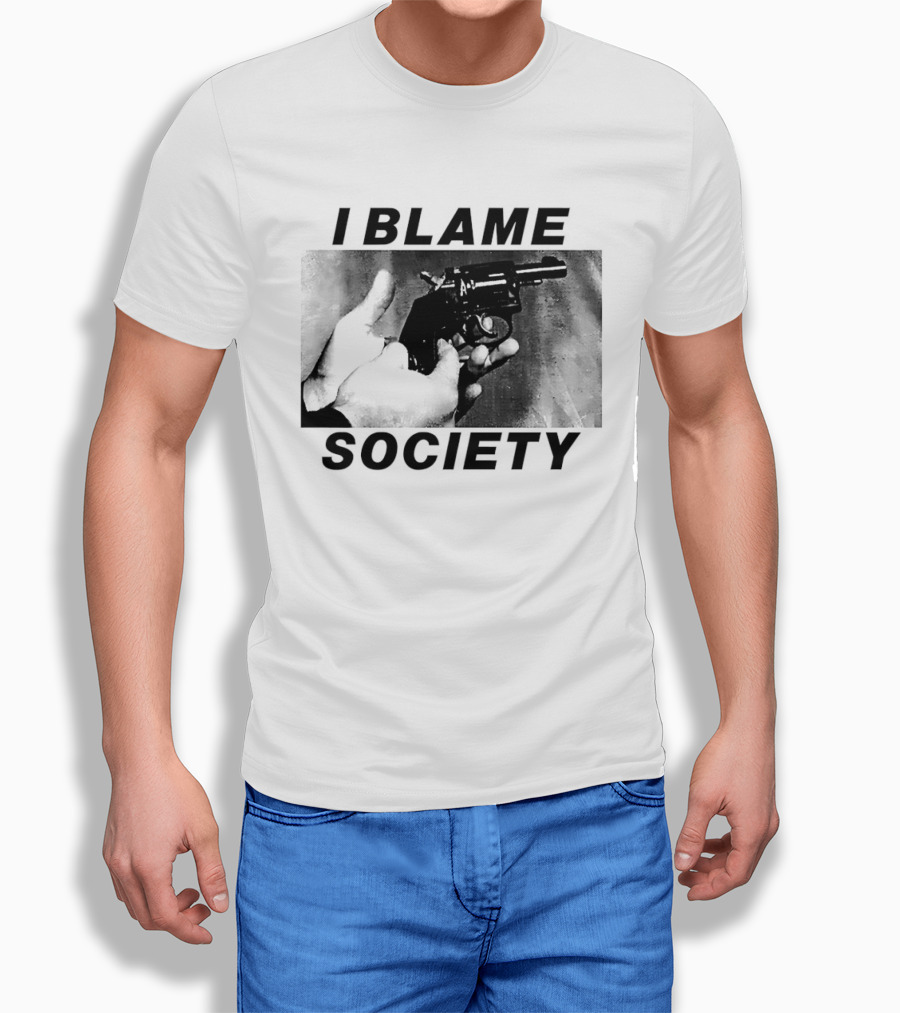 I Blame Society Raised Middle Finger Attitude T-Shirt