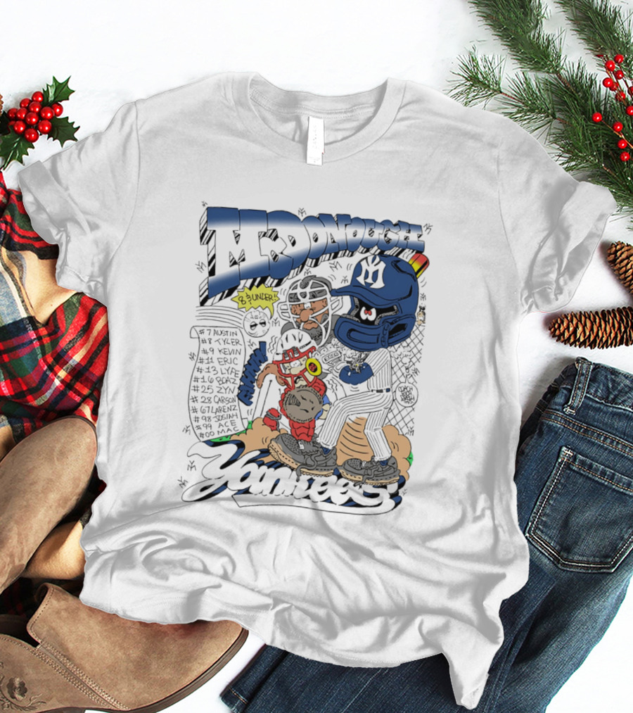 McDonough Yankees Caricature Number List And Players T-Shirt