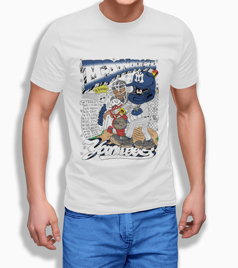 McDonough Yankees Caricature Number List And Players T-Shirt