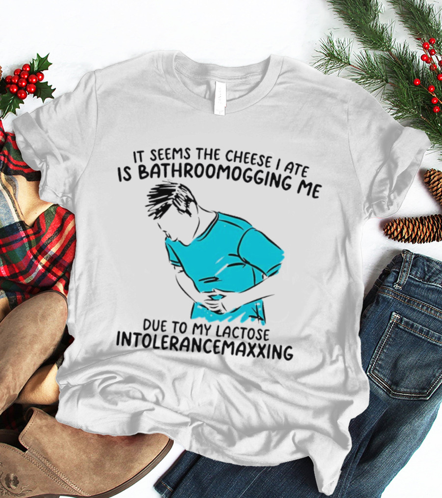 It Seems The Cheese I Ate Is Bathroomogging Me Due To My Lactose Intolerance Maxxing T-Shirt