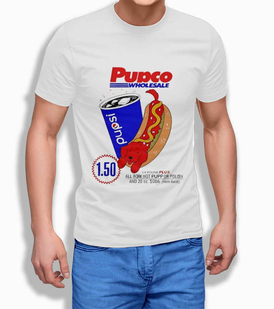 Pupco Wholesale Pupsi All Bork Hot Pupp And Polish Dog 20 Oz Soda Combo T-Shirt