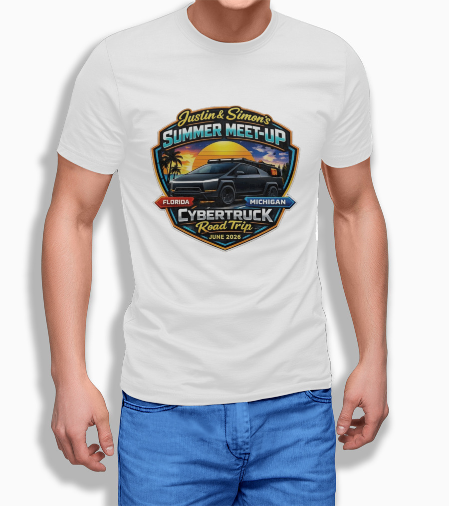 Justin And Simon's Summer Meet Up Cybertruck Road Trip Florida Michigan June 2026 T-Shirt