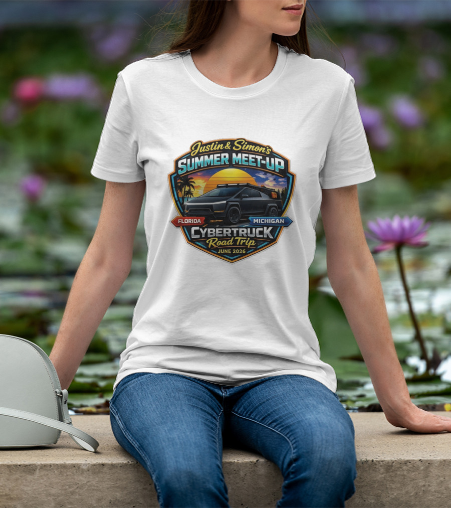 Justin And Simon's Summer Meet Up Cybertruck Road Trip Florida Michigan June 2026 T-Shirt