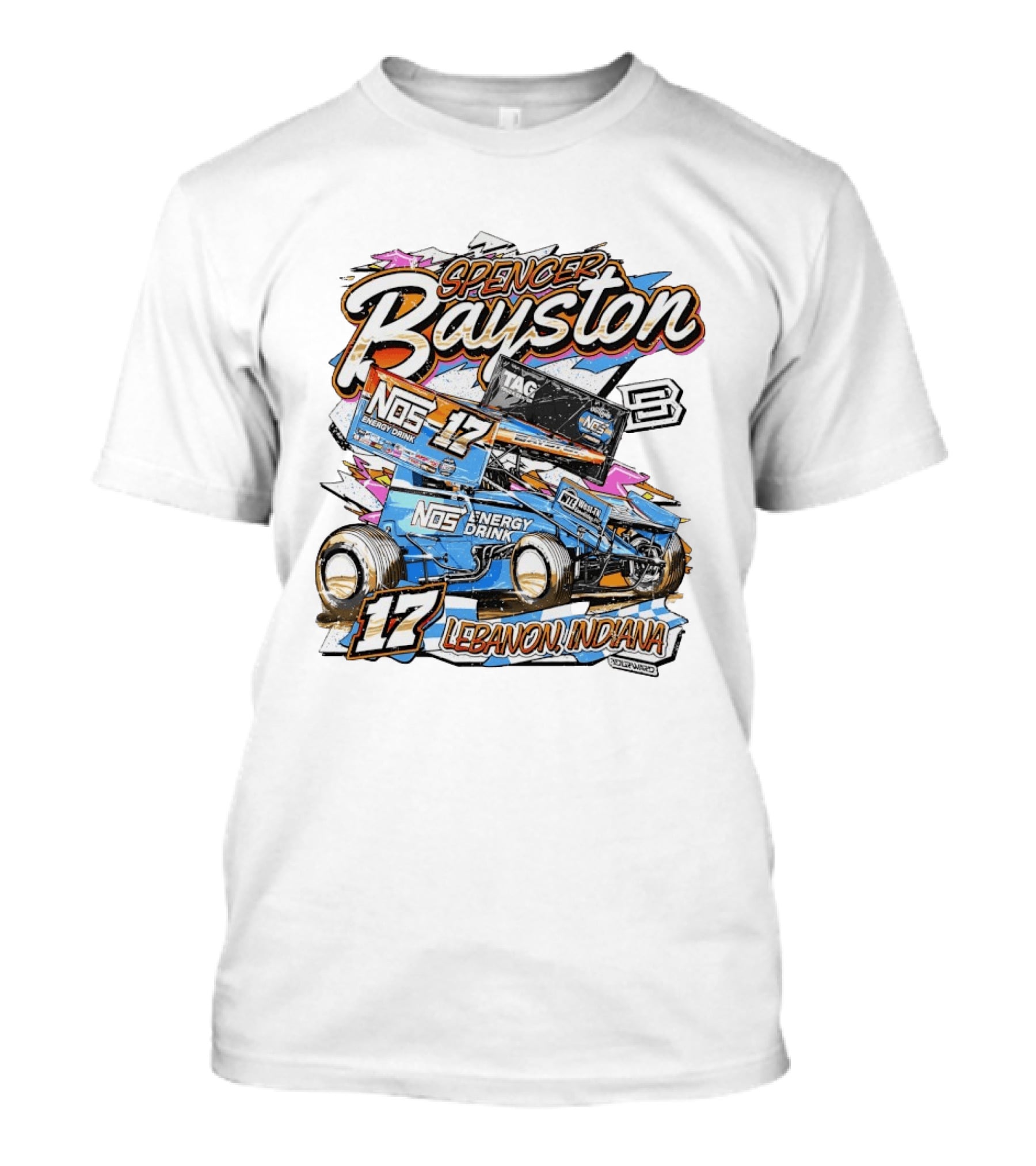 NOS Energy Drink Spencer Bayston No. 17 Racing Lebanon Indiana T-Shirt