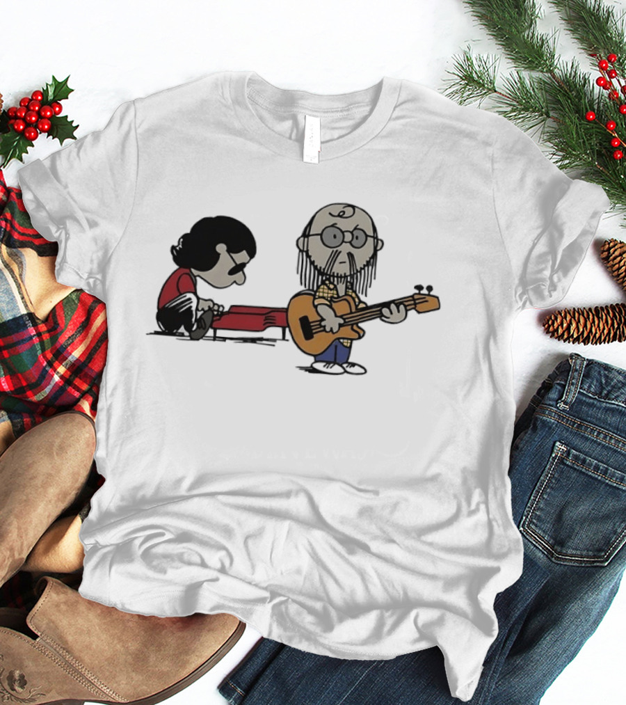 Steely Dan Musician Cartoon Crossover With Peanuts Characters Charlie Brown T-Shirt