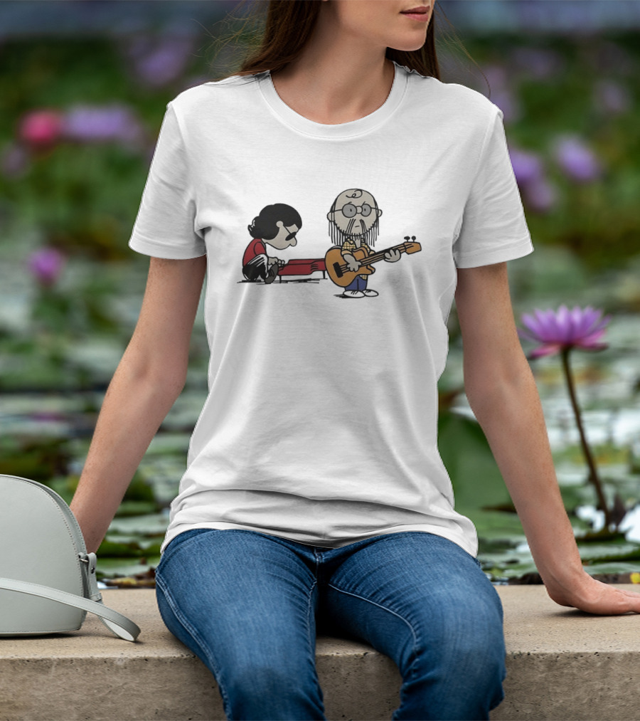 Steely Dan Musician Cartoon Crossover With Peanuts Characters Charlie Brown T-Shirt