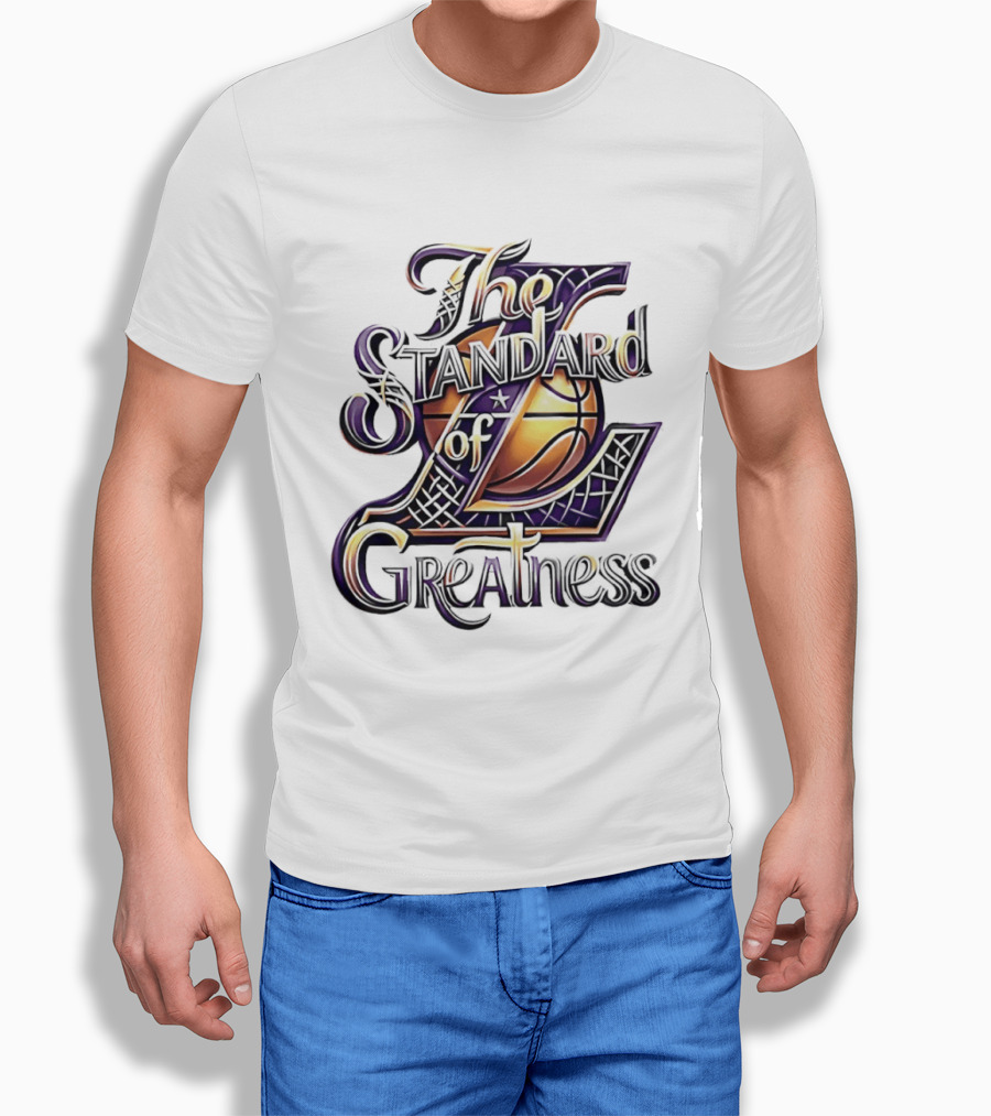 The Standard Of Greatness Gold Basketball Trophy Lakers T-Shirt