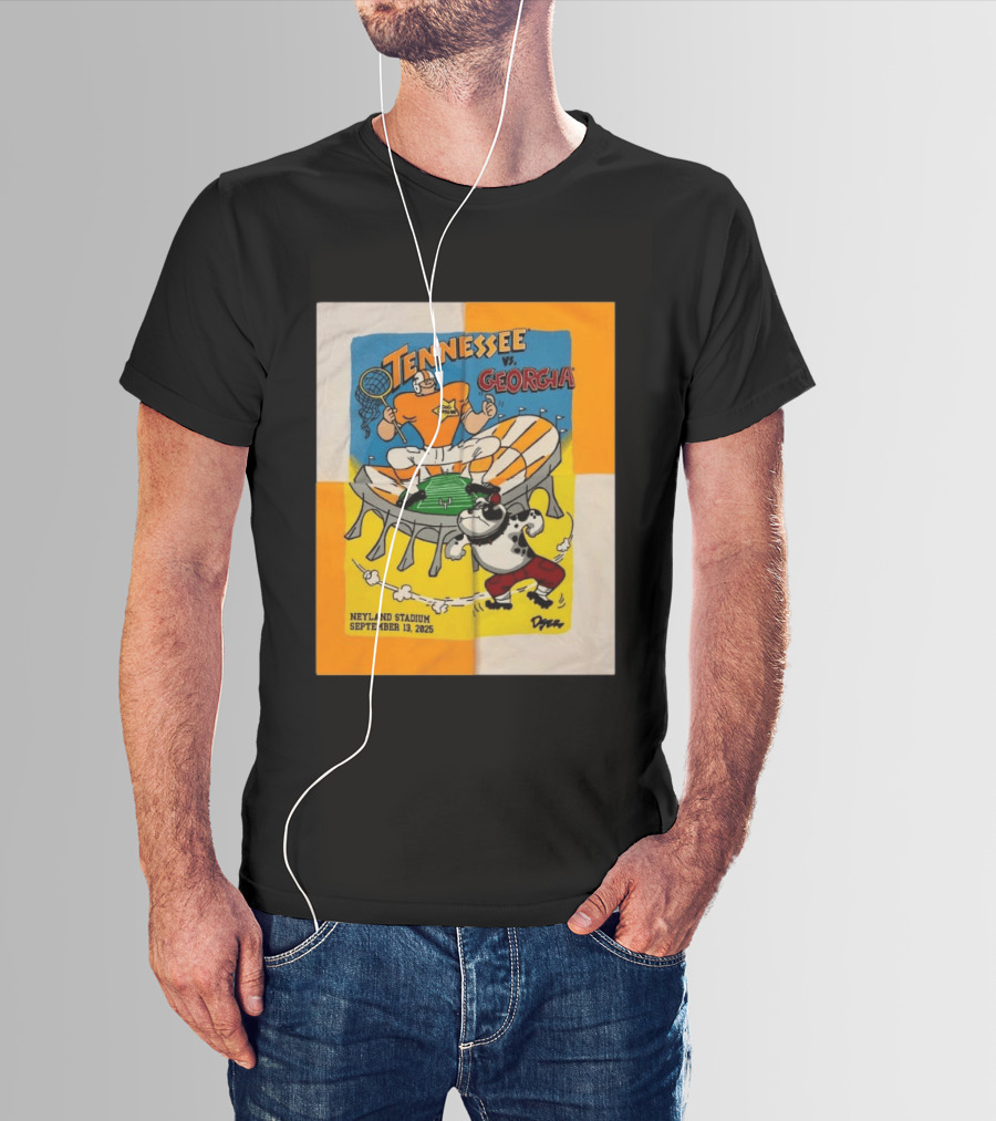 Tennessee Vs Georgia Neyland Stadium September 13 2025 Cartoon Bulldogs Volunteers T-Shirt