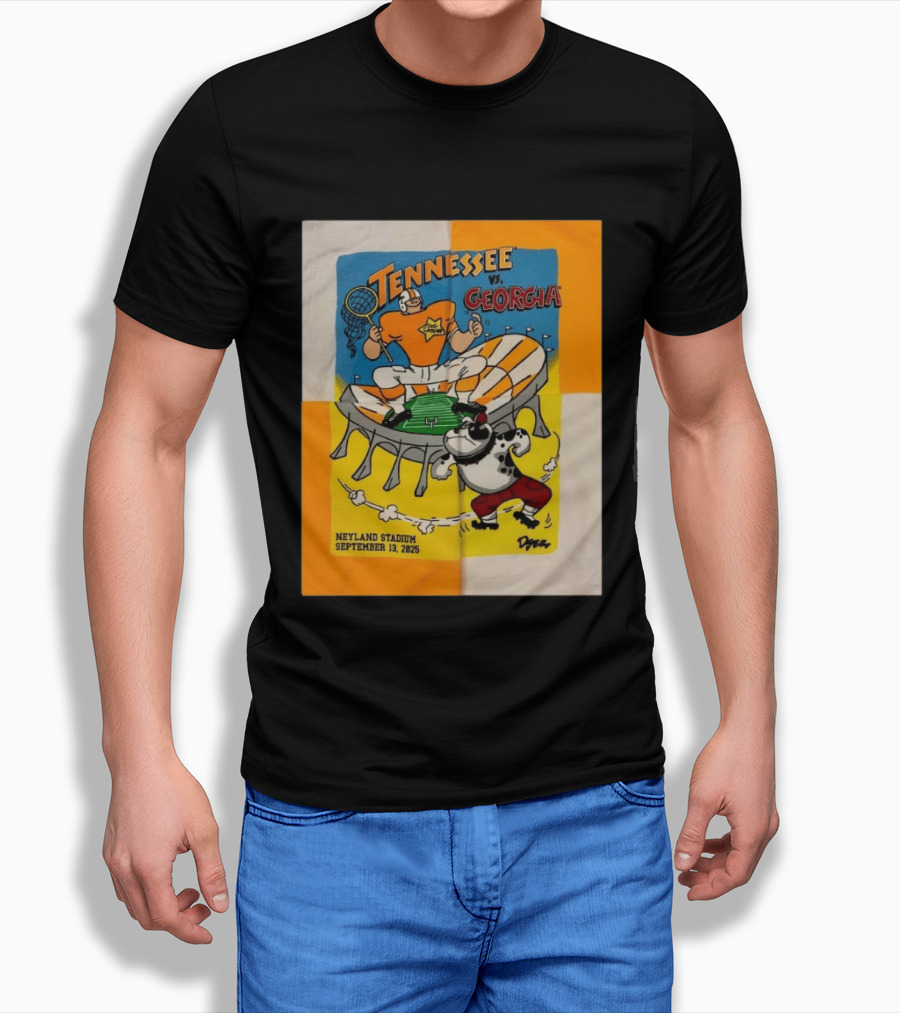 Tennessee Vs Georgia Neyland Stadium September 13 2025 Cartoon Bulldogs Volunteers T-Shirt