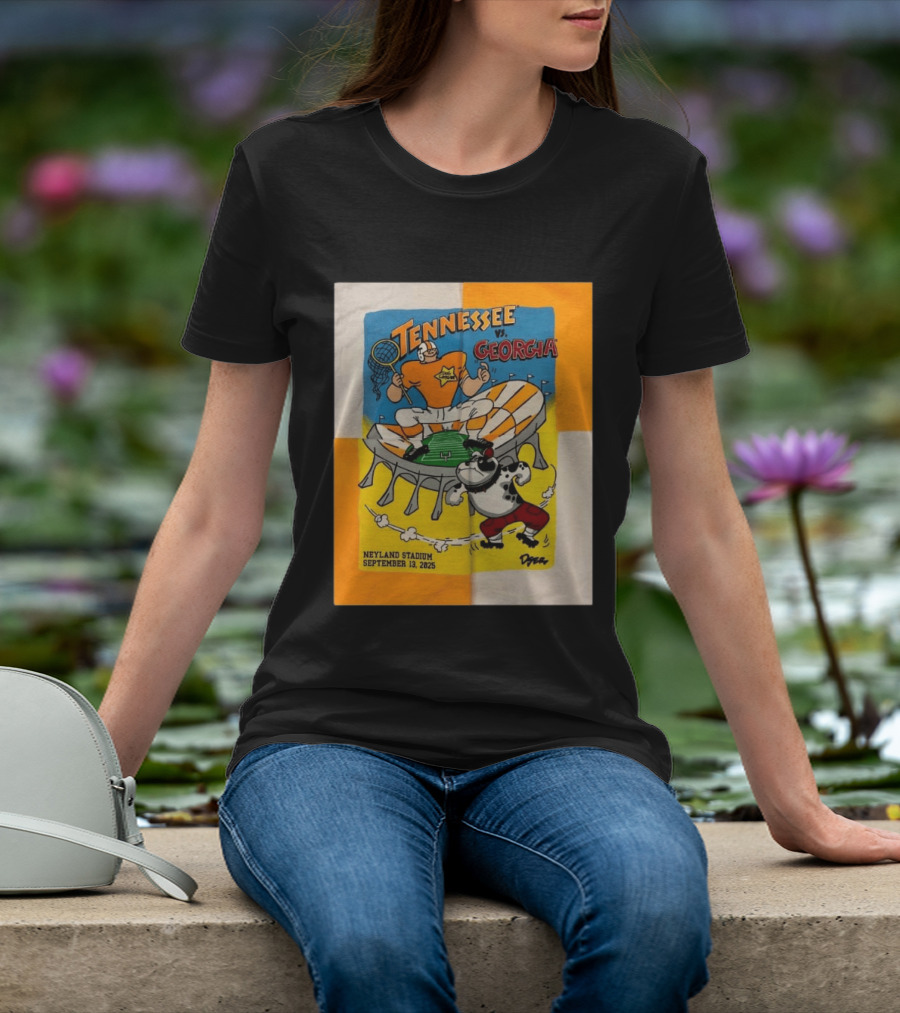 Tennessee Vs Georgia Neyland Stadium September 13 2025 Cartoon Bulldogs Volunteers T-Shirt