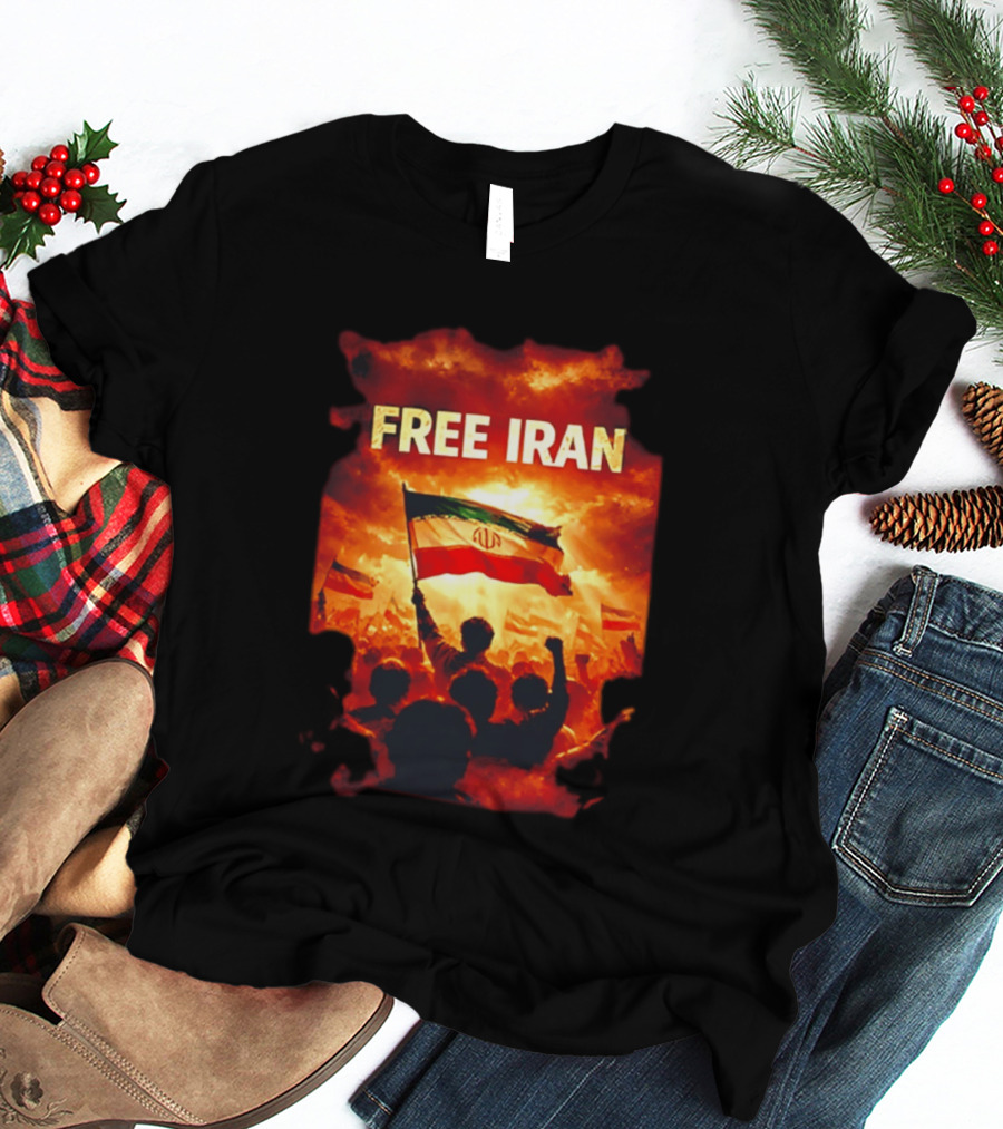 Free Iran Flag Protest Human Rights Solidarity T-Shirt