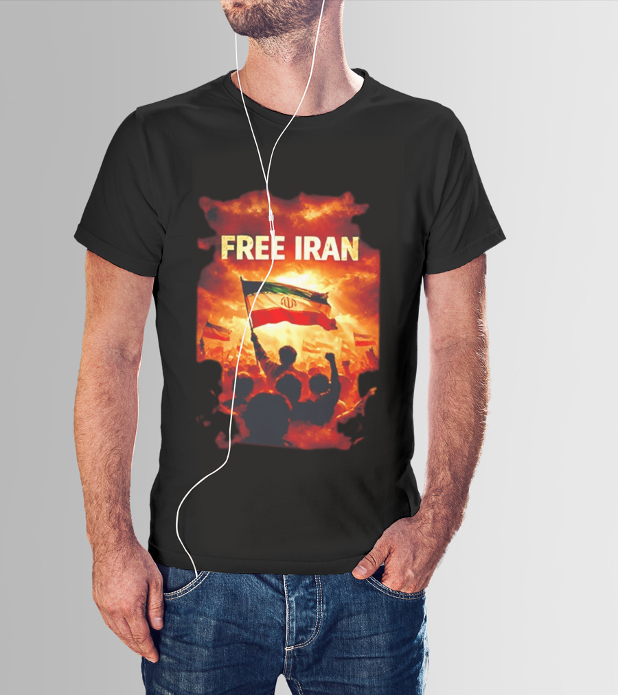 Free Iran Flag Protest Human Rights Solidarity T-Shirt