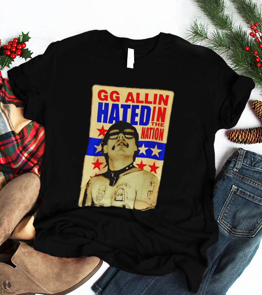 GG Allin Hated In The Nation Live Fast Tattoo Stars T-Shirt