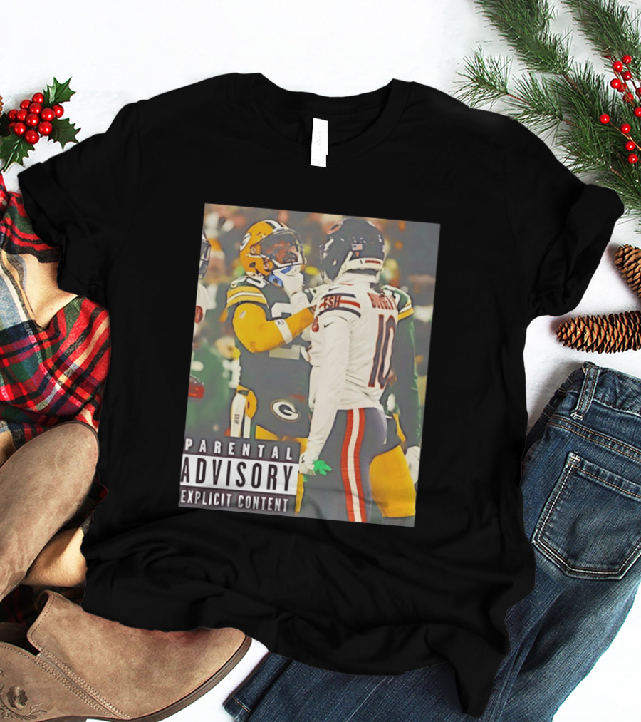 Green Bay Packers Vs Chicago Bears Rivalry Parental Advisory Explicit Content T-Shirt