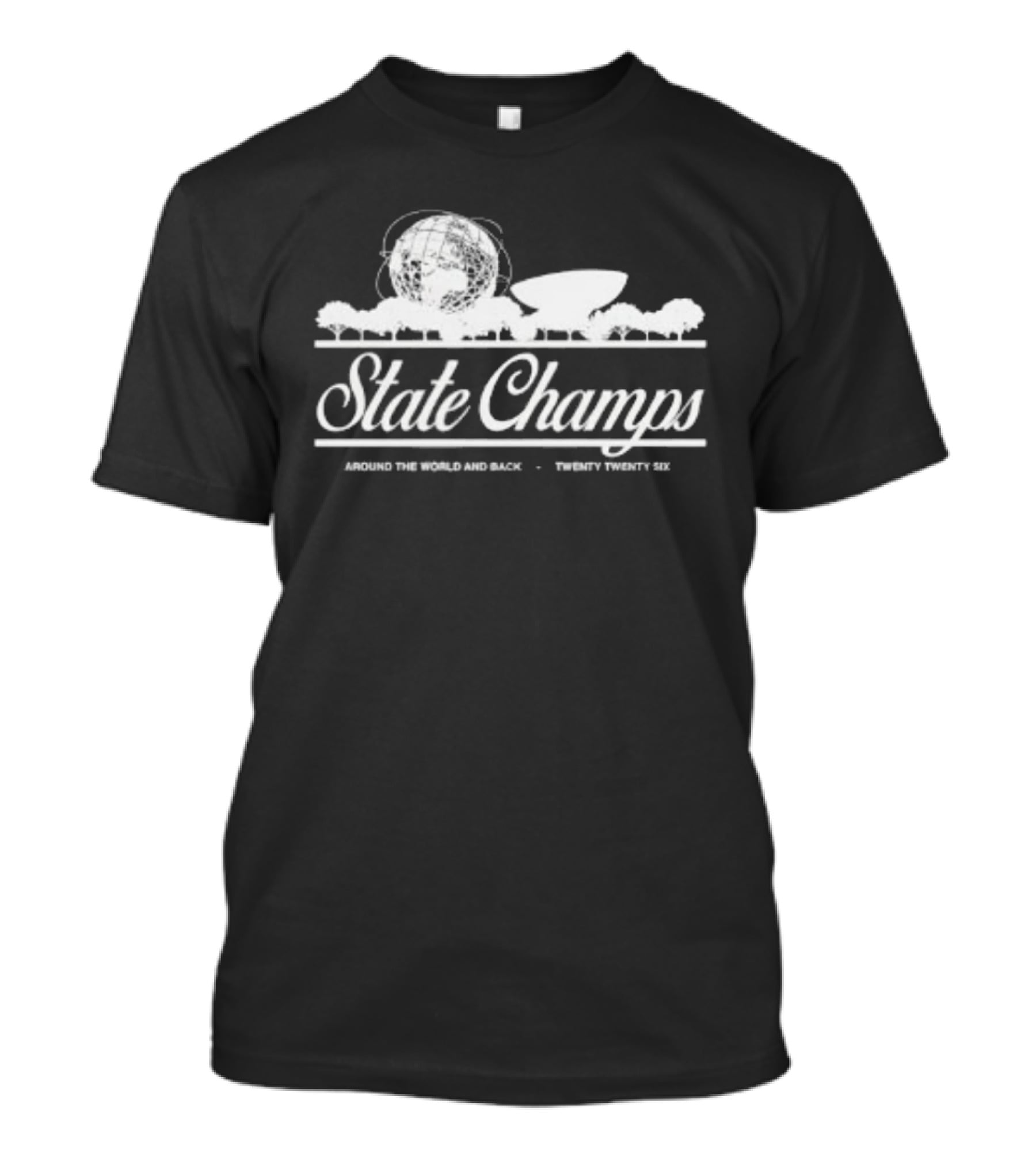 State Champs Around The World And Back Twenty Twenty Six Skyline Globe Trees T-Shirt