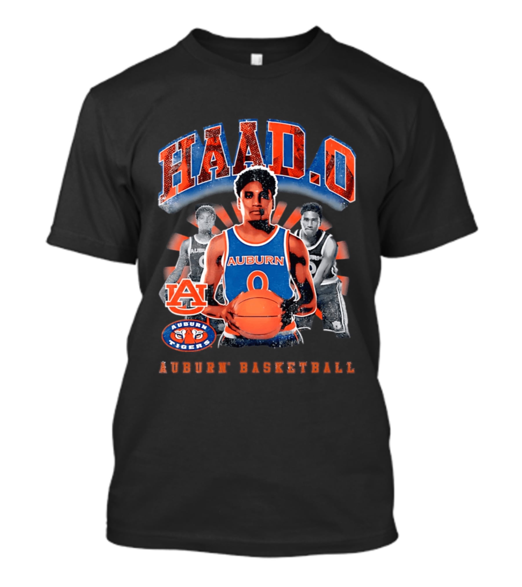 HAAD.O Auburn Basketball Tigers Player Number 0 Collage T-Shirt
