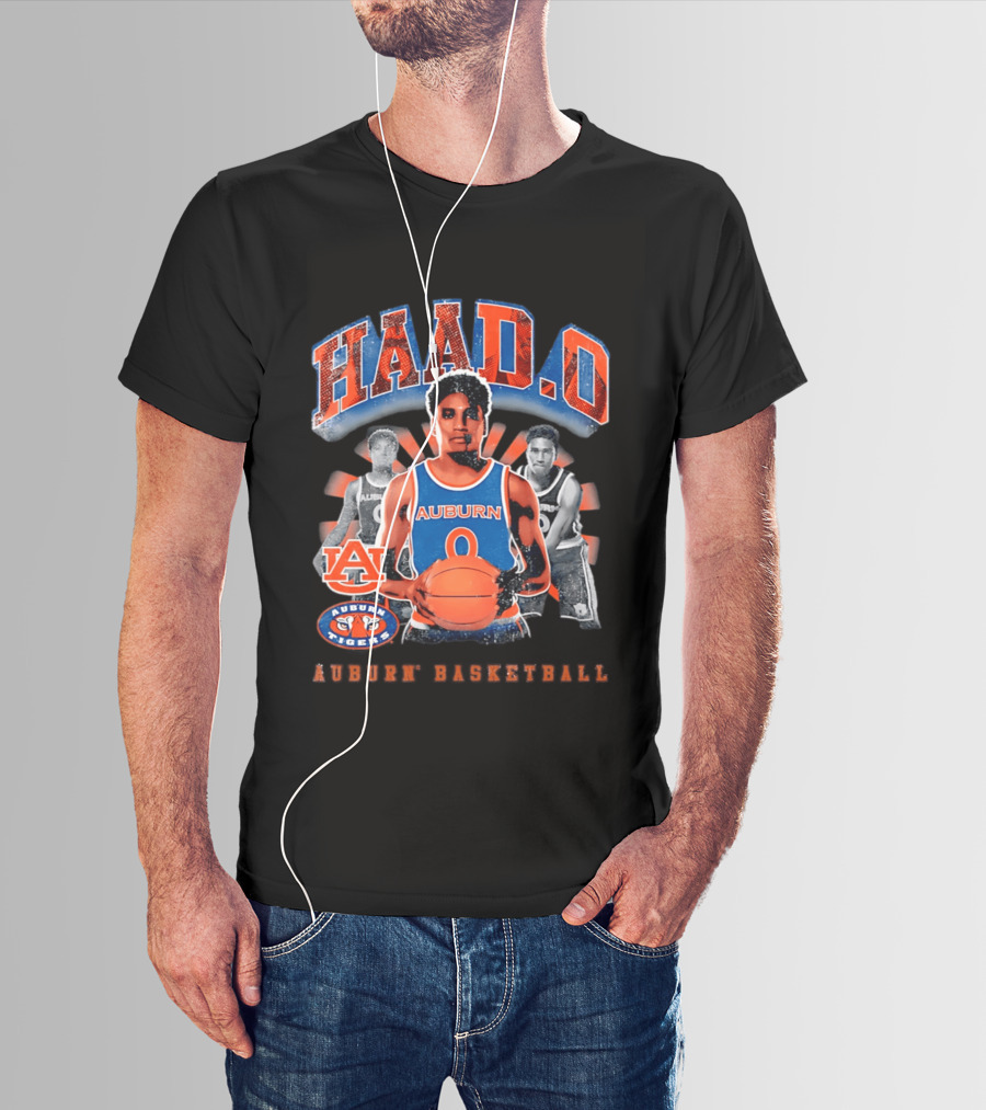 HAAD.O Auburn Basketball Tigers Player Number 0 Collage T-Shirt