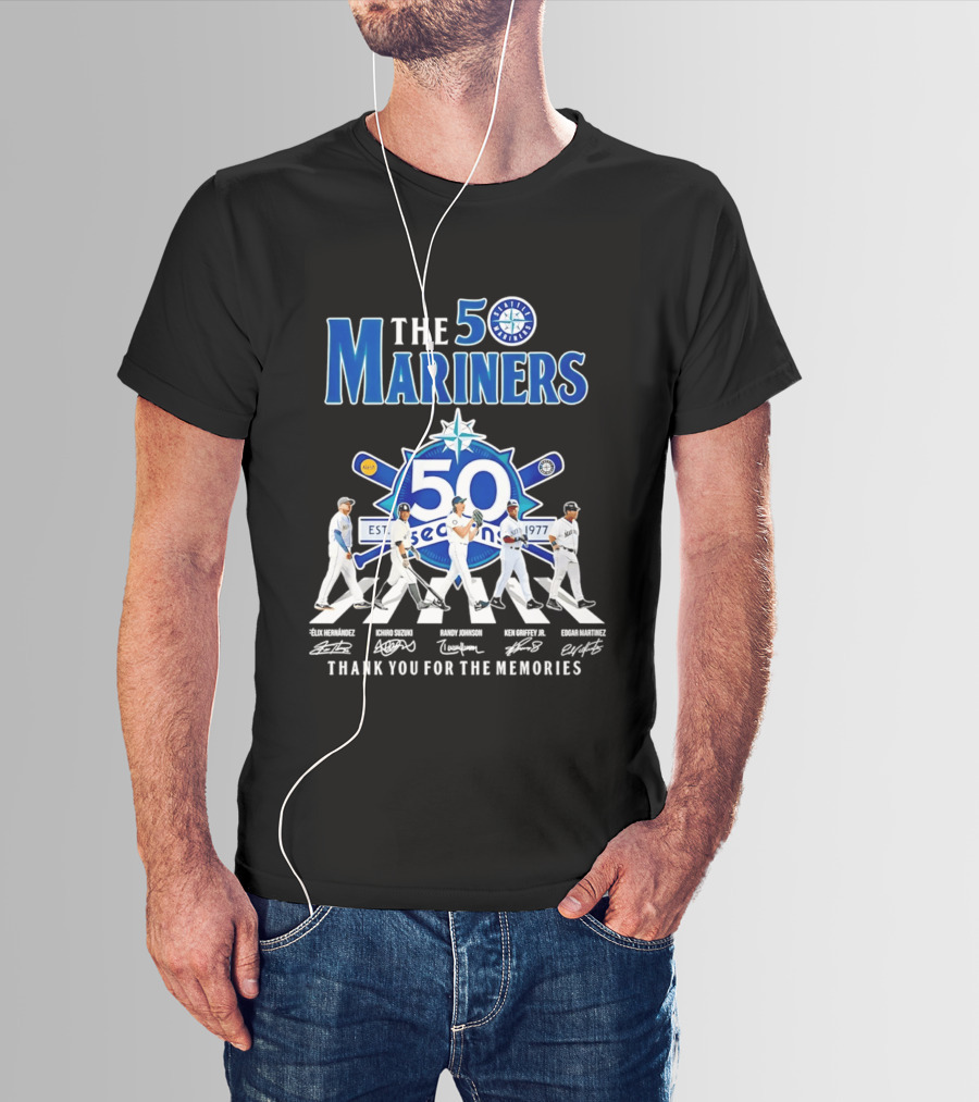 The Mariners 50th Anniversary 1977 2026 Iconic Players Thank You For The Memories T-Shirt