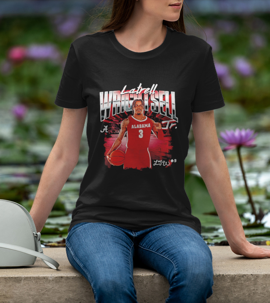 Latrell Wrightsell Jr Alabama Basketball 3 NCAA '26 Alabama T-Shirt