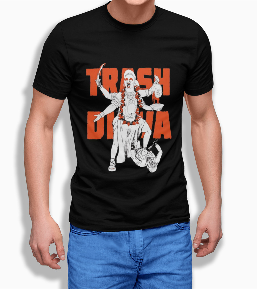 Trash Diva Multi Armed Figure With Head And Sword T-Shirt