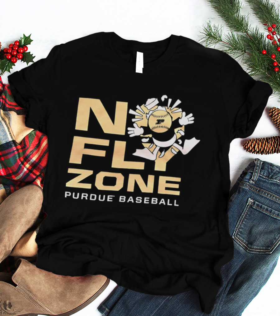 No Fly Zone Purdue Baseball Blocked Baseball F Catch T-Shirt