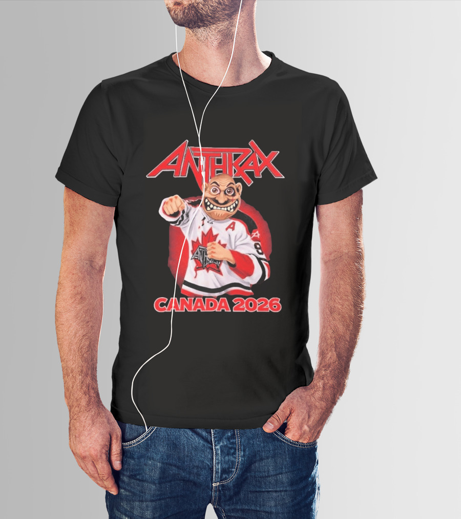 Anthrax Canada 2026 Tour No Man Hockey Player Elbows Up T-Shirt