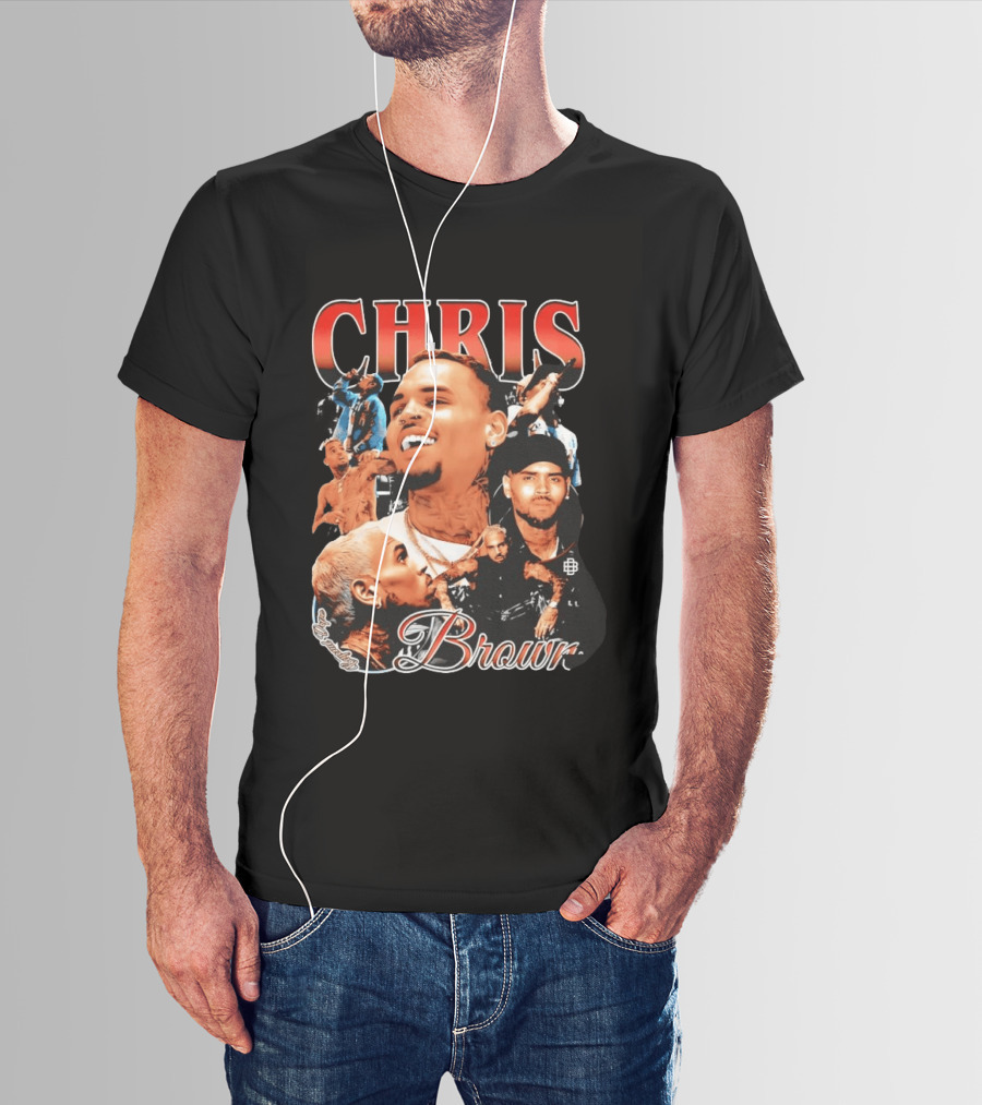 Chris Brown Iconic R&B Singer Collage T-Shirt