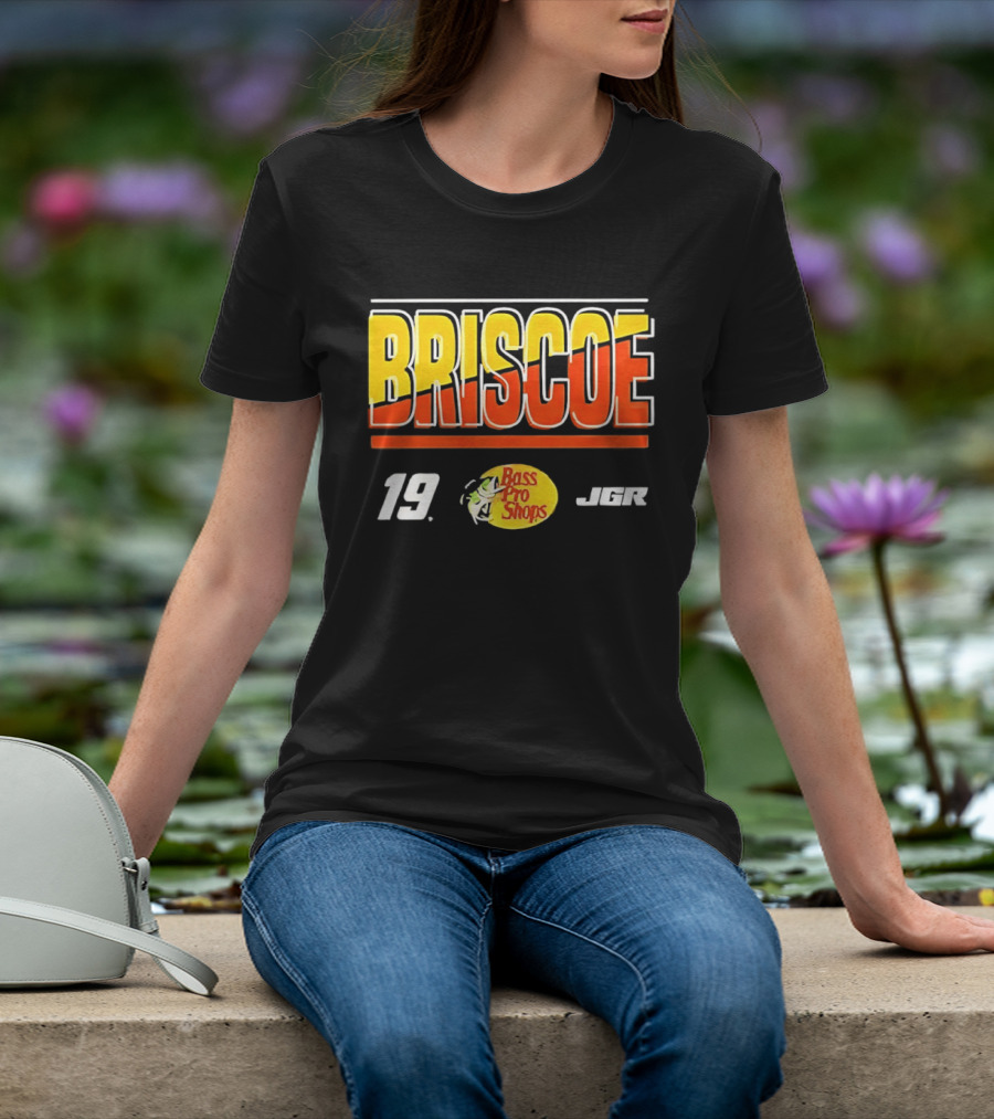 BRISCOE 19 Bass Pro Shops 2025 Cup Series Racing Fan Gear T-Shirt