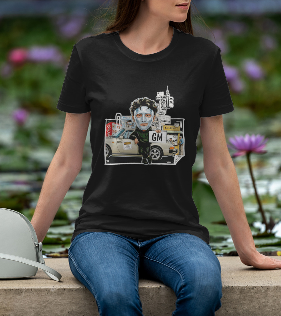 Don't Block The Box Warning I Do Dumb Things Traffic Signal Masked T-Shirt