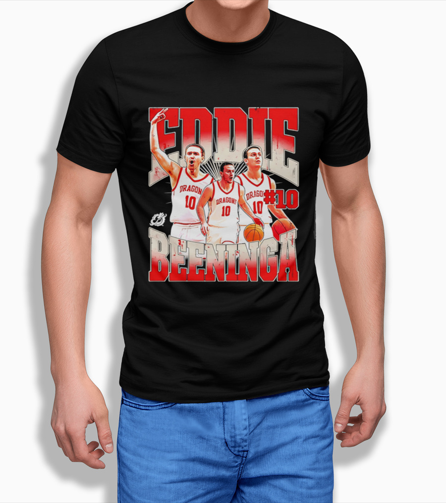 Eddie Beeninga Dragons Basketball #10 Collage MSUM NCAA T-Shirt