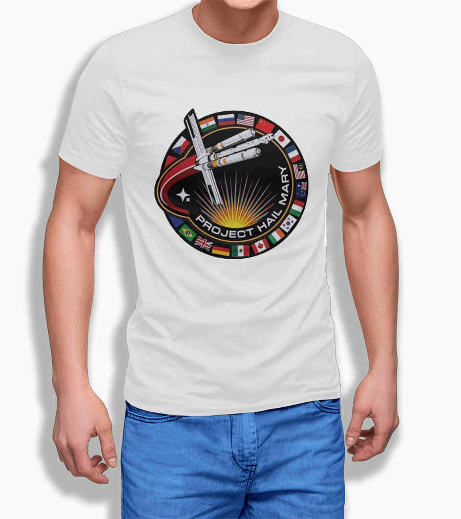 Project Hail Mary Mission Patch International Flags T-Shirt