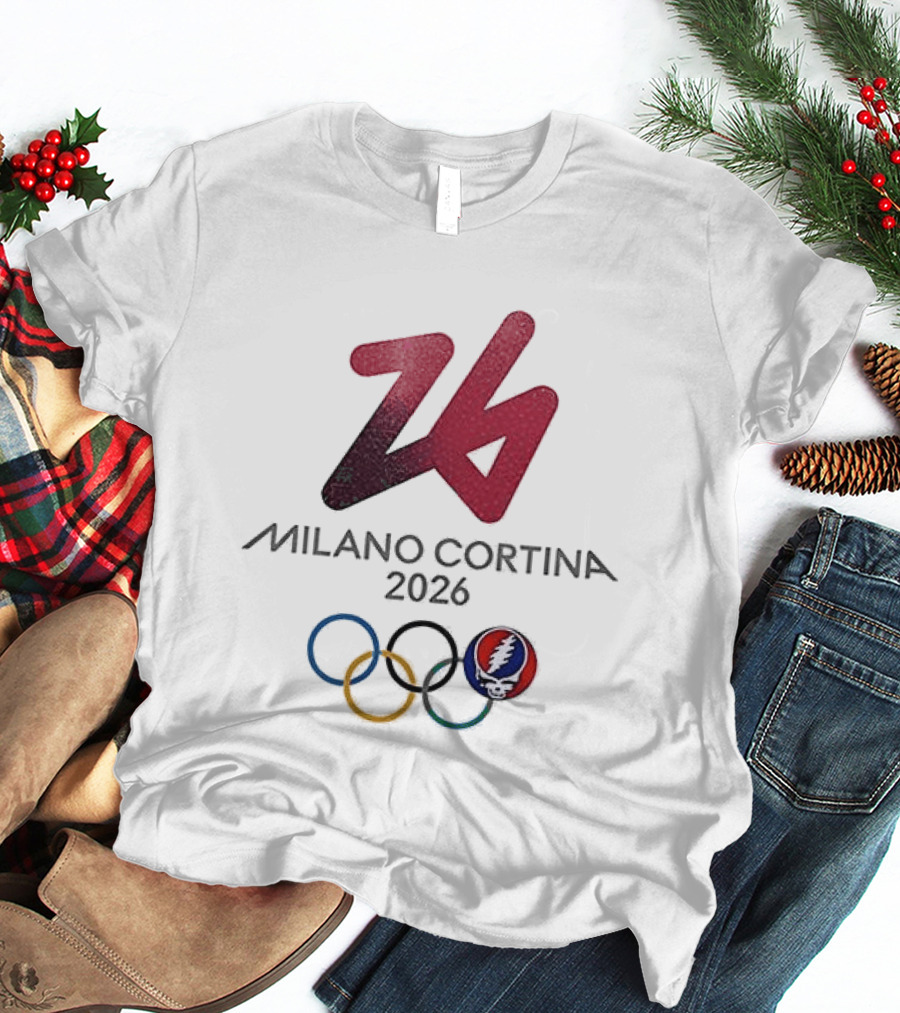 Grateful Dead Milano Cortina 2026 Winter Olympics Skeleton T-Shirt