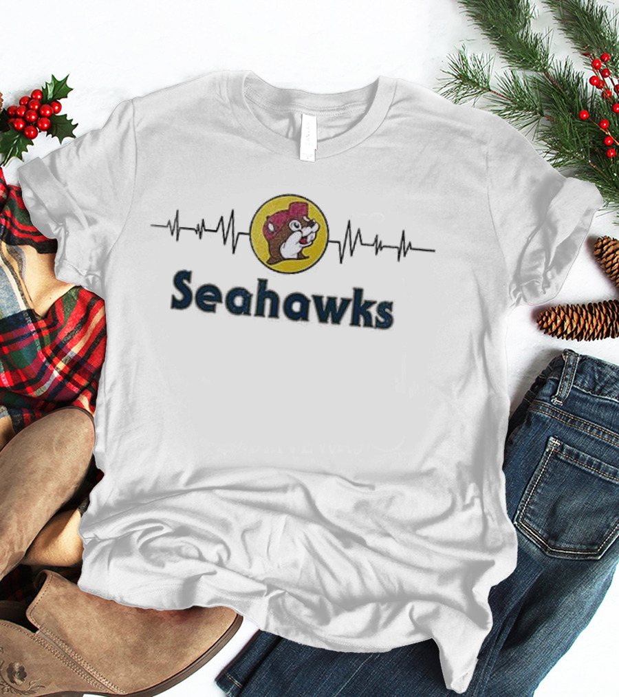 Seattle Seahawks Buc Ee's Beavers Collaboration T-Shirt