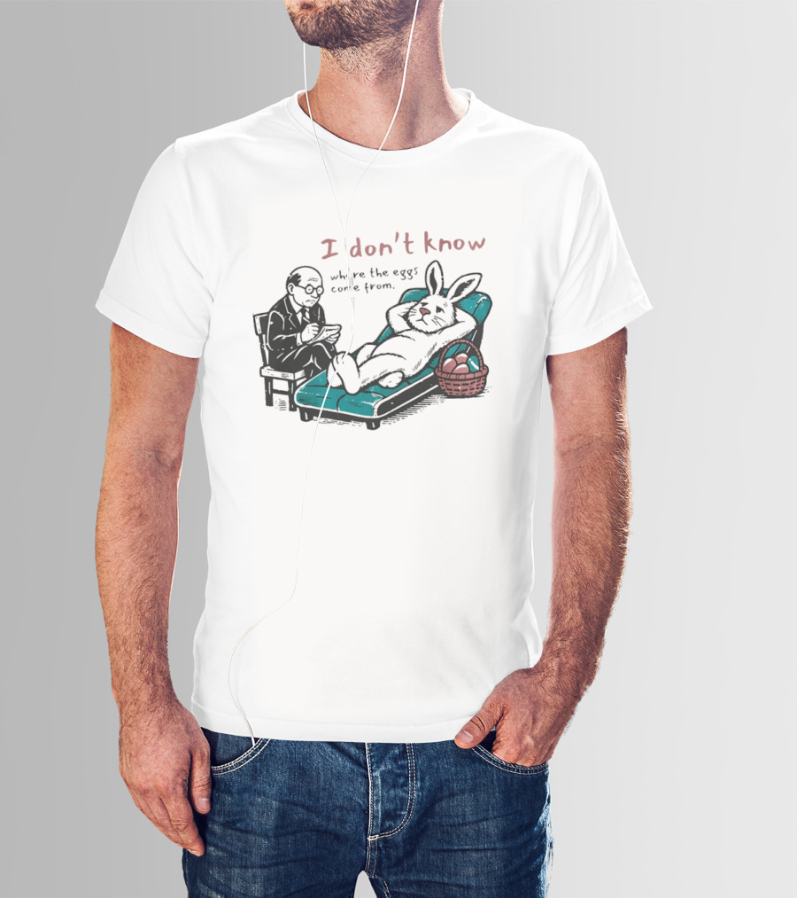 I Don't Know Where The Eggs Come From Old Man And Bunny T-Shirt