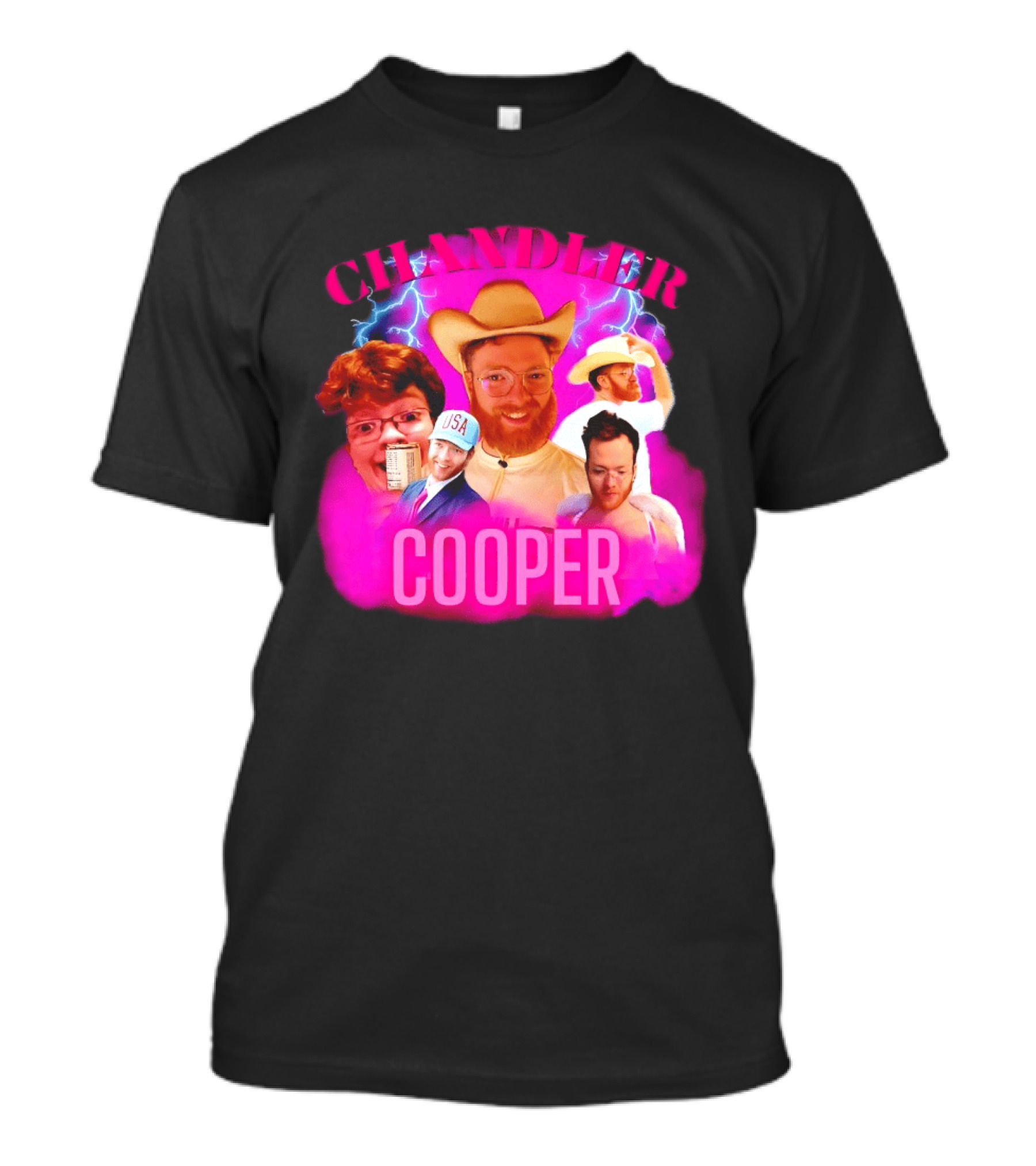 Chandler Cooper USA Lightning Cowboy Collage T-Shirt
