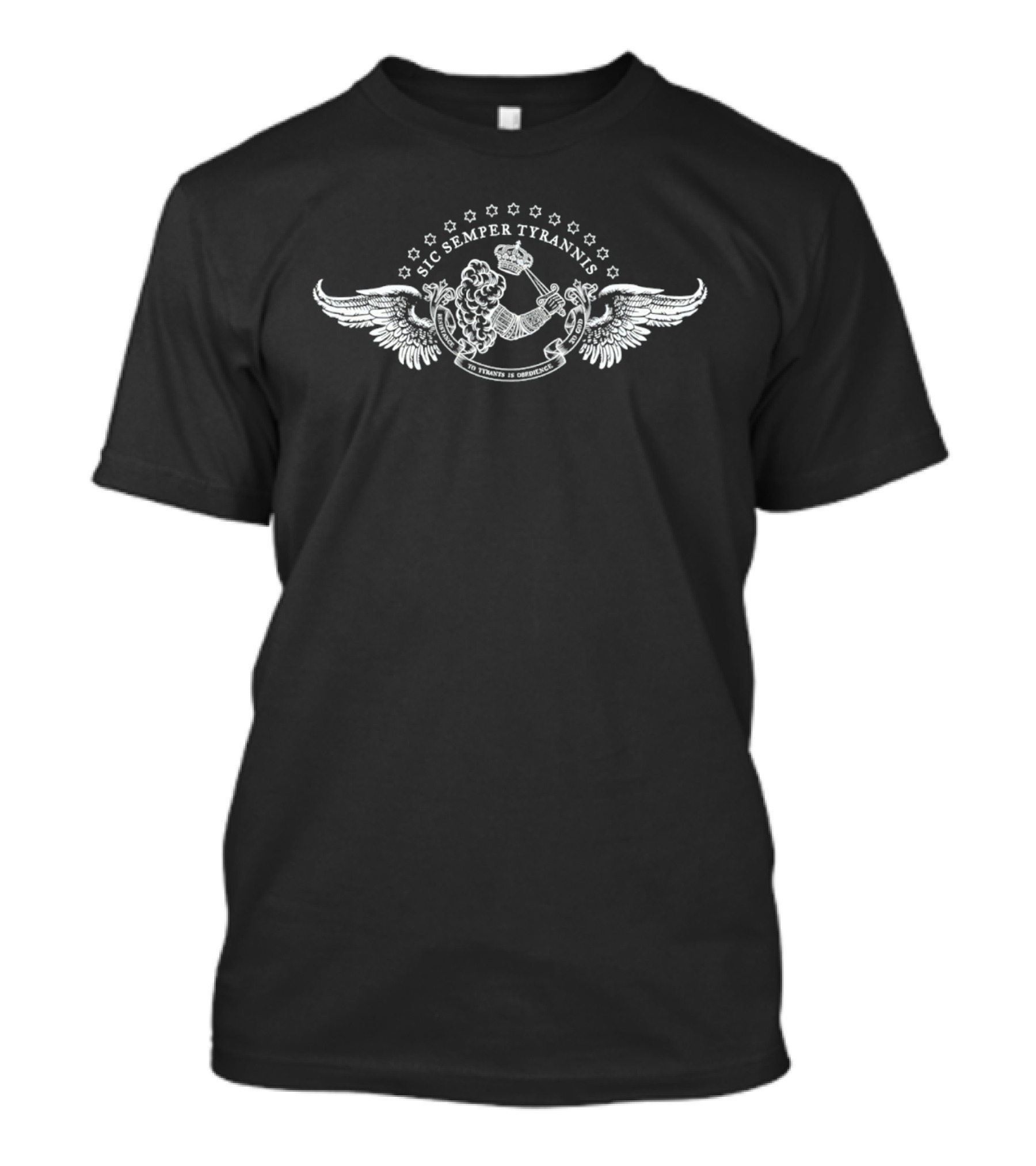 Sic Semper Tyrannis Winged Lion Resistance To Tyrants Obedience Message T-Shirt