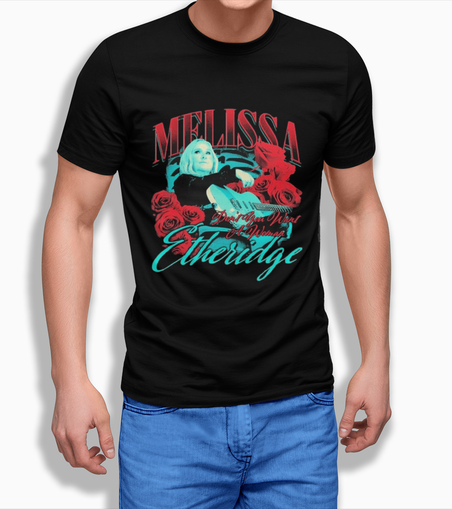 Melissa Etheridge Don't You Want A Woman Red Roses Guitar T-Shirt
