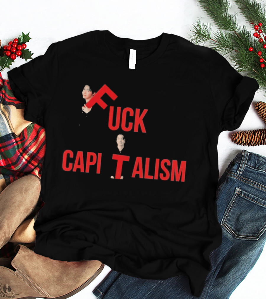 Suga BTS FCK Capitalism Red T-Shirt