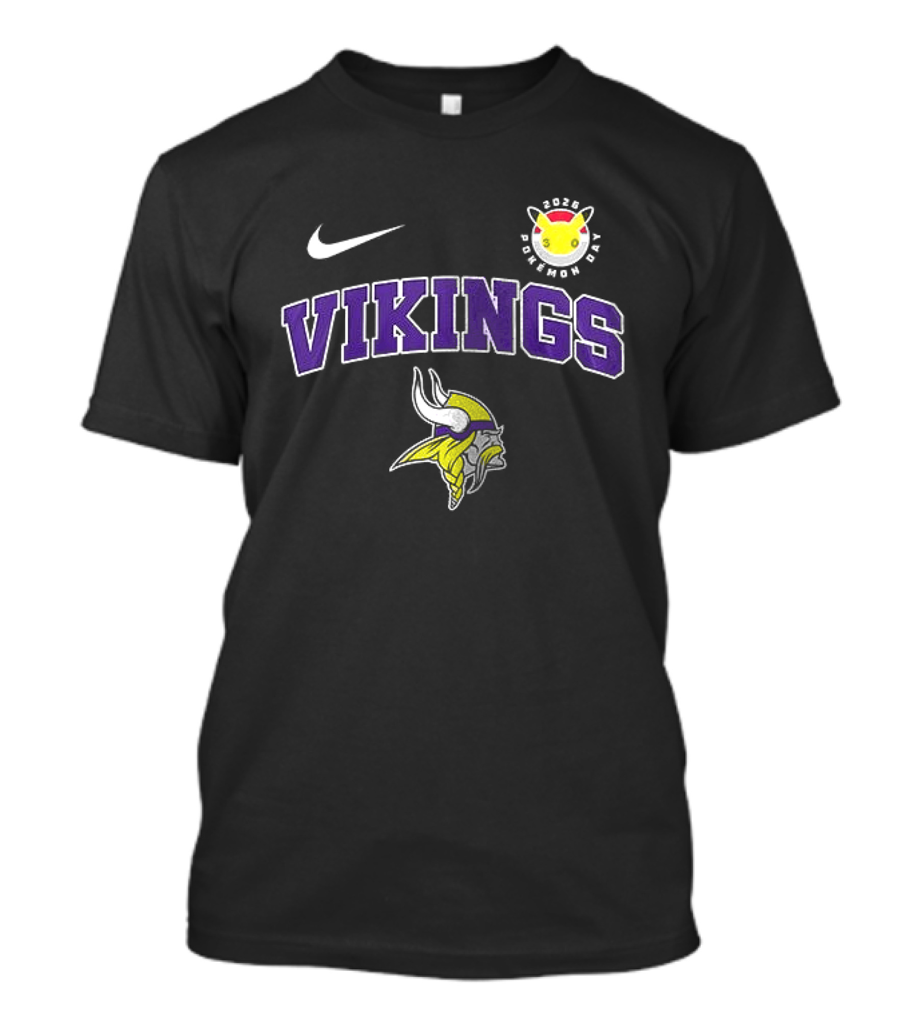 Minnesota Vikings X Pokemon 30th Anniversary Nike Collaboration VIKINGS Pokeball Day T-Shirt