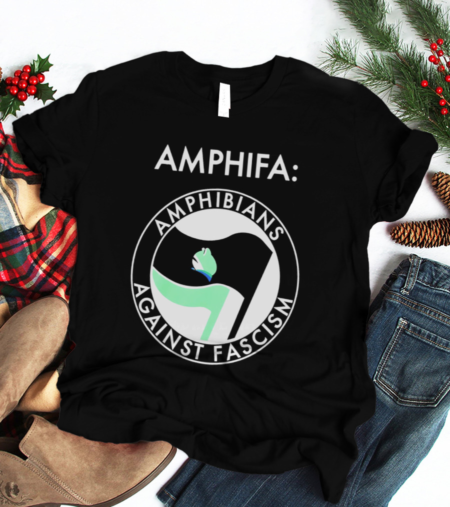 AMPHIFA Amphibians Against Fascism Frog логотип T-Shirt