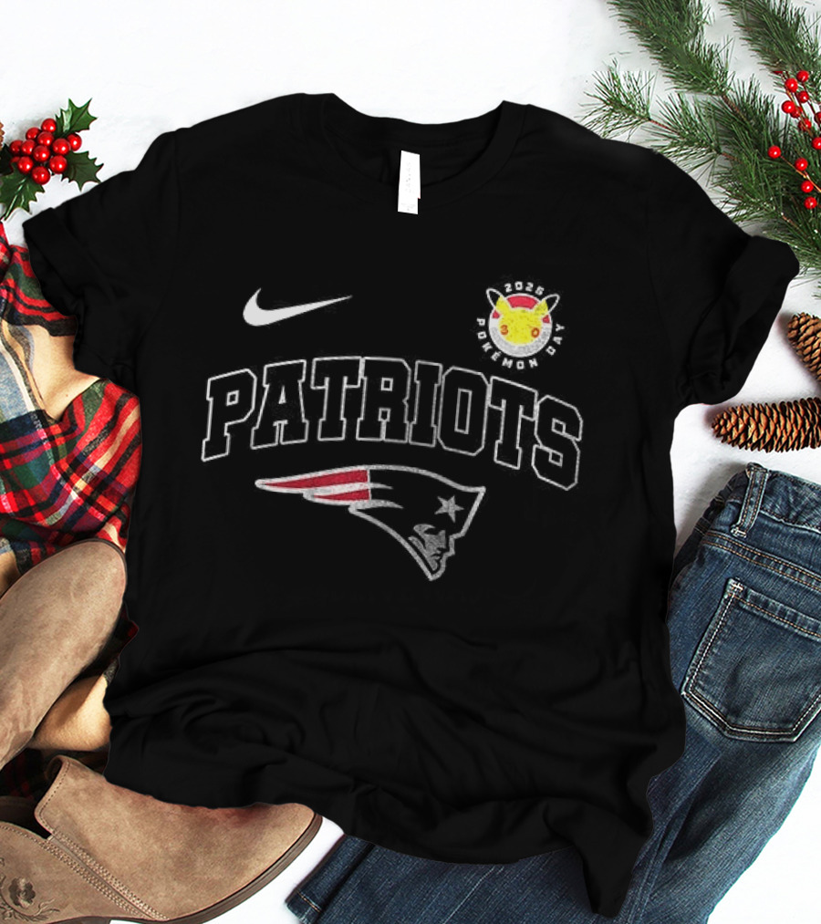 Nike New England Patriots Pokemon Collaboration 30th Anniversary T-Shirt