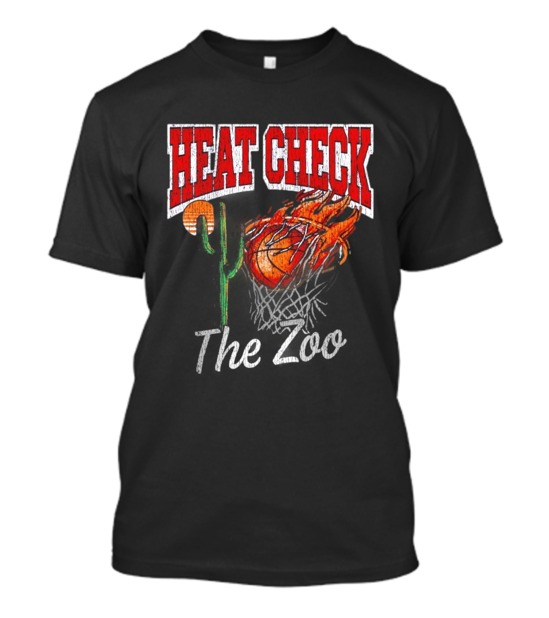 Heat Check The Zoo Flaming Basketball Cactus T-Shirt